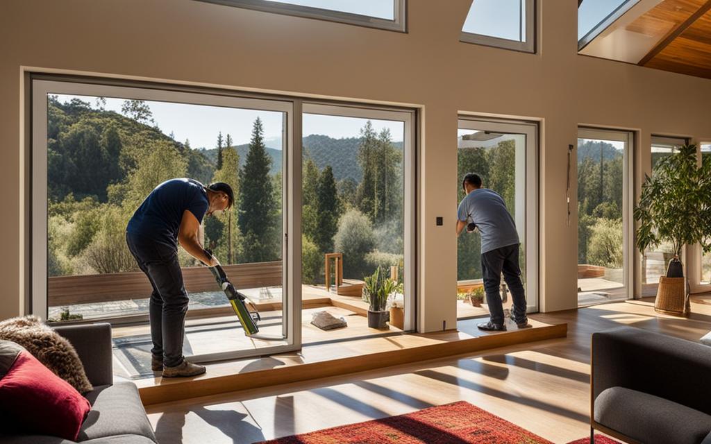 Instaladores realizando cambio de ventanas para mejorar eficiencia energética